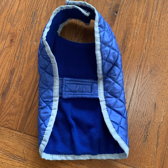 Casual Canine Quilted Nor’Easter Dog Coat in Royal Blue w/ Gray Detail Size S/M - Picture 6 of 8